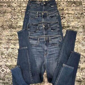American Eagle Size 4L High Rise Jeggings Next Level Stretch 4 pair